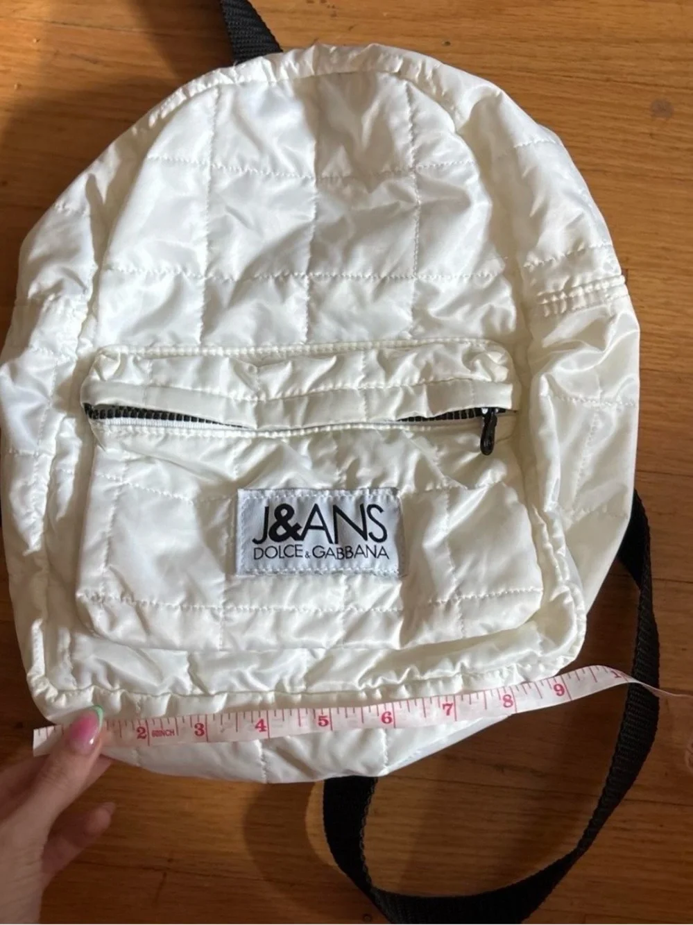 Dolce & Gabbana White Quilted J&ANS Men's Backpack with Black Straps